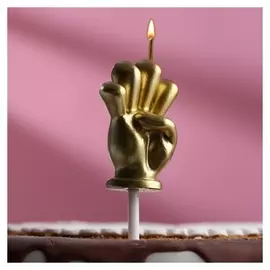 Свеча в торт "Мне четыре", золотая