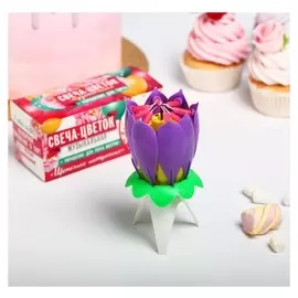 Свеча в торт музыкальная, фиолетовая