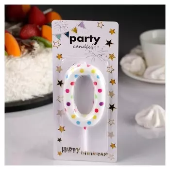 Свеча в торт на День Рождения Гигант Цифра 0
