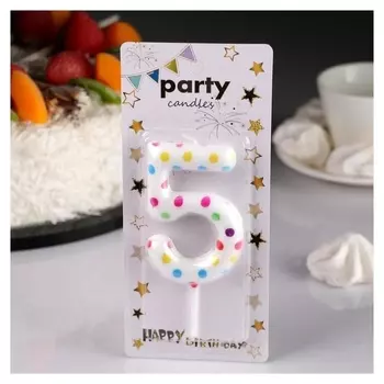 Свеча в торт на День Рождения Гигант Цифра 5