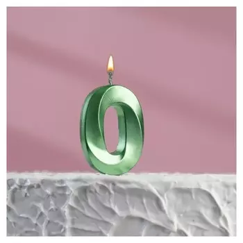 Свеча в торт на шпажке «‎грань», цифра "0", 5 х 3.5 см