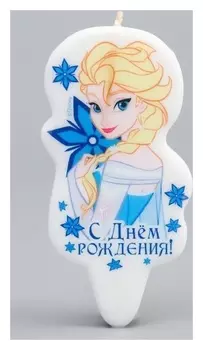 Свеча в торт "С днем рождения!", холодное сердце