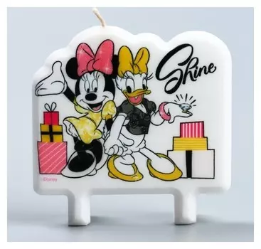 Свеча в торт Сияй! Минни Маус и Дейзи Дак 8×8 см