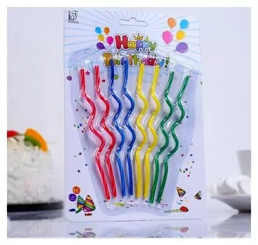 Свечи восковые для торта Спиральки