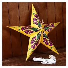 Светильник бумажный "Звезда" 1х25вт Е14 жёлто-сиреневый 60х55х24 см