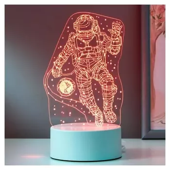 Светильник "Космонавт" LED RGB от сети 20х13 см