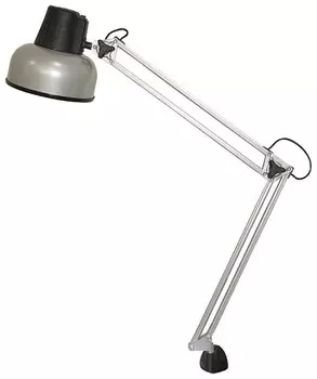 Светильник настольный "Бета", на струбцине, лампа накаливания / люминесцентная / светодиодная, до 60 Вт, серебристый, высота 70 см, Е27