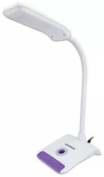 Светильник настольный SONNEN OU-147, на подставке, светодиодный, 5 Вт, белый/фиолетовый