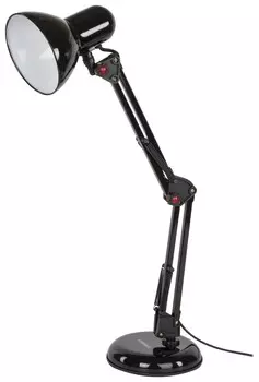 Светильник настольный SONNEN TL-007, на подставке + струбцина, 40 Вт, Е27, черный, высота 60 см