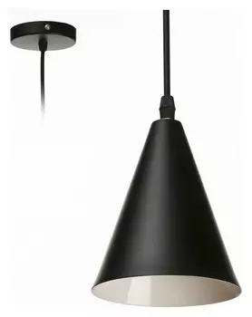 Светильник подвесной "Конус" 1x40вт E27 черный 12х12х16-96 см
