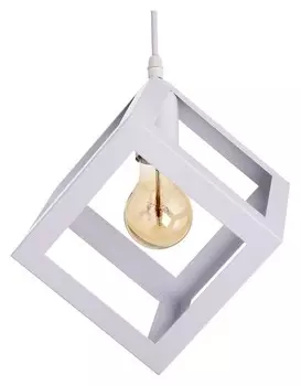 Светильник подвесной "Квадрат" 1x40вт E27 белый 16х16х116 см