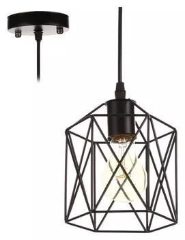 Светильник "Прямоугольник" 1х40вт E27 черный 16х16х120 см.