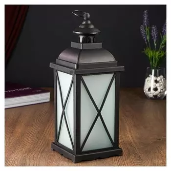 Светильник с эффектом огня 48121/1 батарейки 3хааа черный 13х13х33 см