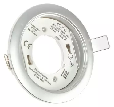 Светильник встраиваемый Ecola 5355, Gx53, Ip20, 220 В, 25x106 мм, круглый, цвет серебро