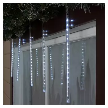 Светодиодная сосулька уличная "Тающая" 0,3 м, D=2 см, вилка, Led-18-220v, нить белая, свечение белое