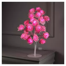 Светодиодный куст 0.45 м, "Розы розовые", 24 Led, 220v, розовый