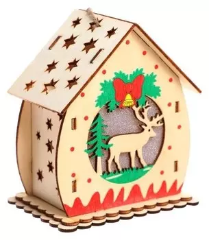 Световой декор на подвеске «Домик» 9,5×11 см