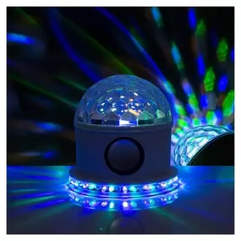 Световой прибор "Хрустальный шар", Led-54-220v, 1 динамик, Bluetooth, белый