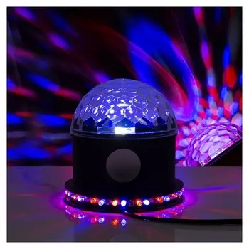 Световой прибор "Хрустальный шар", Led-54-220v, 1 динамик, Bluetooth, черный