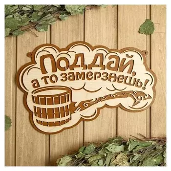 Табличка для бани 36.5×23.5 см "Поддай, а то замерзнешь!"
