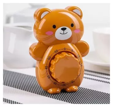 Таймер кухонный "Мишка", механический, настенный