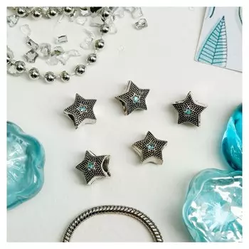 Талисман "Звезда", цвет голубой в серебре