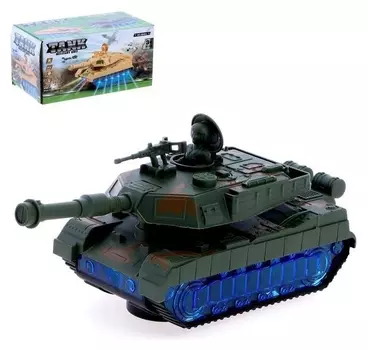 Танк «Победа», работает от батареек, свет и звук, цвет зелёный