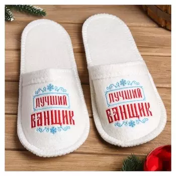 Тапочки с вышивкой "Лучший банщик"