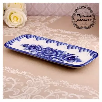 Тарелка, 29×13×2 см, гжель