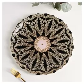 Тарелка «Андин», D=33,5 см, цвет черный с золотом