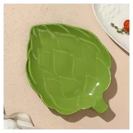 Тарелка "Артишоки", зелёная, 20 х 17 см