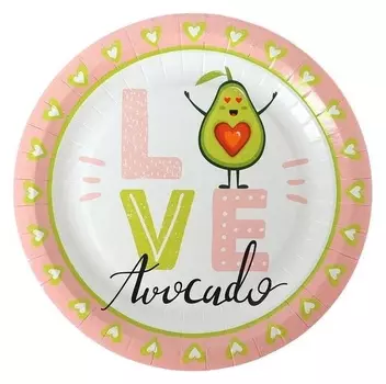 Тарелка бумажная «Авокадо», 18 см, 6 шт.