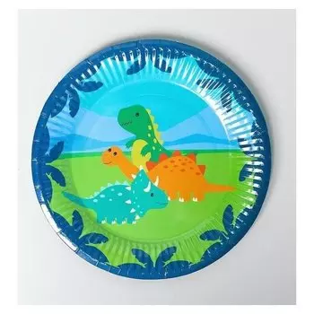 Тарелка бумажная «Динозаврики», набор 6 шт.