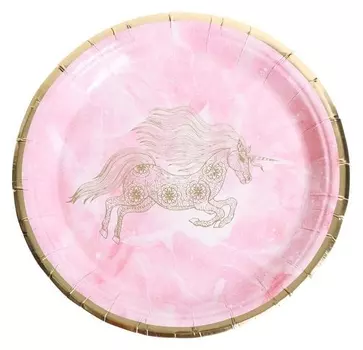 Тарелка бумажная «Единорожка», набор 6 шт.