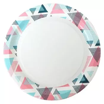 Тарелка бумажная «Геометрия», 23 см, 6 шт.