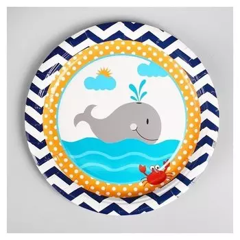 Тарелка бумажная «Кит», набор 10 шт.