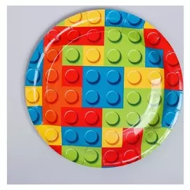 Тарелка бумажная «Конструктор», набор 6 шт.