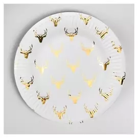 Тарелка бумажная «Олень», набор 6 шт.