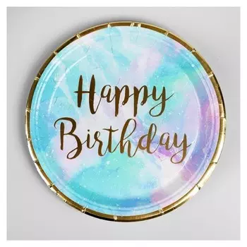 Тарелка бумажная «С днём рождения», набор 6 шт.