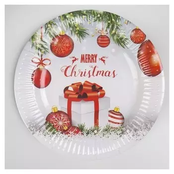 Тарелка бумажная "С новым годом", набор 6 шт.