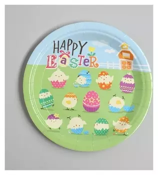 Тарелка бумажная «Счастливой пасхи», набор 6 шт.