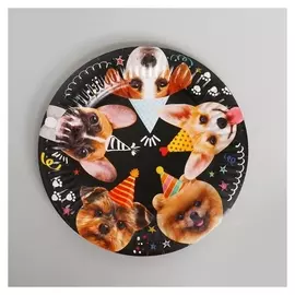 Тарелка бумажная «Собачки», 18 см, набор 6 шт.