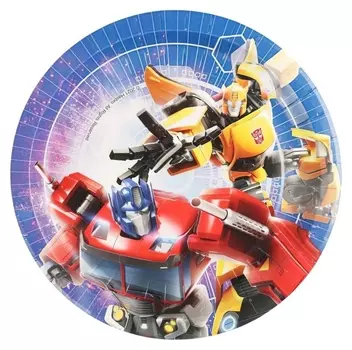Тарелка бумажная «Трансформеры», 6 штук, 23 см