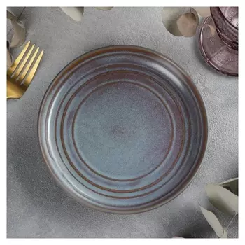 Тарелка десертная Magistro Garland, 17×2,2 см, цвет серый