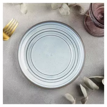 Тарелка десертная Magistro Garland, D=17 см, цвет белый, синий