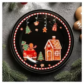 Тарелка десертная Magistro «Новый год. пряничное волшебство», D=20,5 см