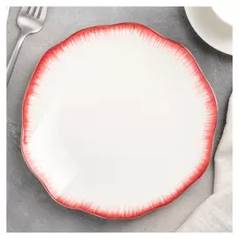 Тарелка десертная «Медуза», 20×2 см, цвет красный