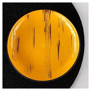 Тарелка десертная Scratch, D=17,5 см, цвет жёлтый