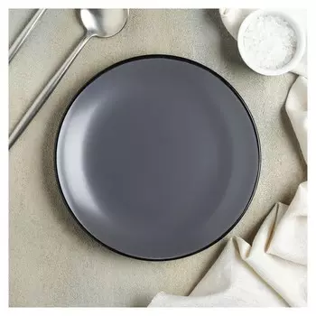 Тарелка десертная «Ваниль», 19 см, цвет серый
