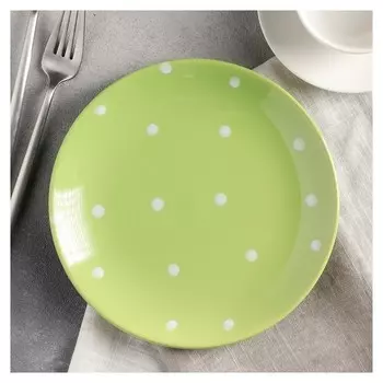 Тарелка десертная «Зелёный горох», 19 см